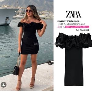 Zara black poplin dress